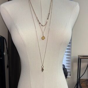 LOFT Gold Star and Charm Layered Necklace